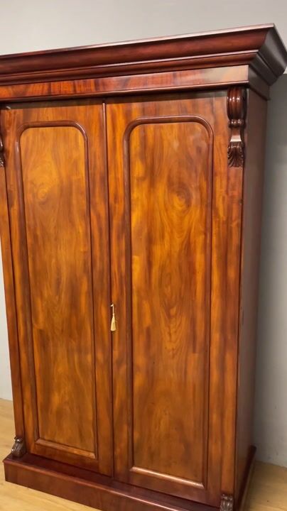 Film of C19th Country House Flame Mahogany Double Wardrobe