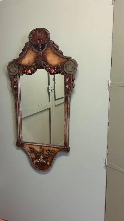 Film of 19th Century Baroque Painted Mirror from Northern Italy  This Is a Fantastic Piece It Dates from the Mid to Late 19th Century