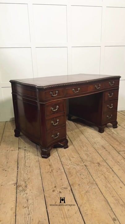 Film of Fine Mahogany Twin-pedestal Desk