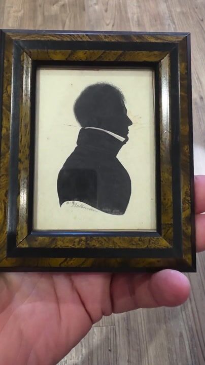 Film of Delightful Early 19thc Silhouette of a Gentleman Signed 'Bateman'