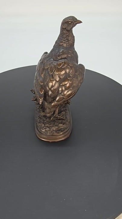 Film of A Fine Bronze Study of a Partridge by Ferdinand Pautrot, Circa 1860