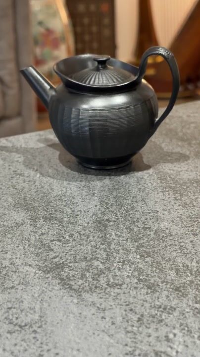 Film of Fine Basalt Ware Teapot for One - Davenport or Keeling C1810