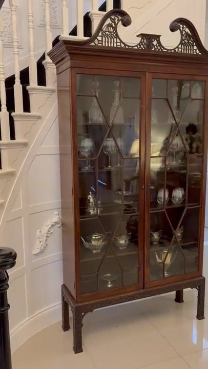 Film of Outstanding Quality Large Antique Victorian Astral Glazed Carved Mahogany Bookcase