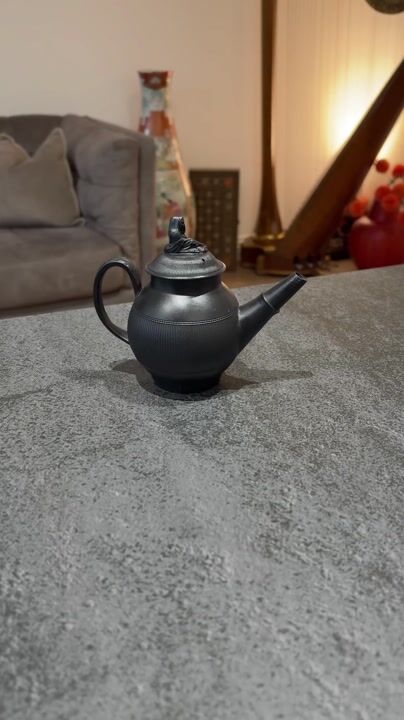 Film of Delightful Basalt Teapot for One Is Attributed to Birch, C. 1800