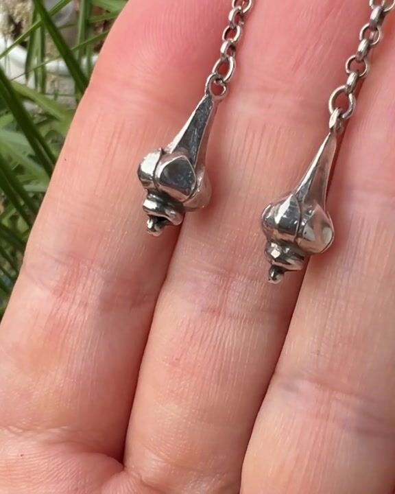 Film of Victorian Sterling Silver Lotus Earrings