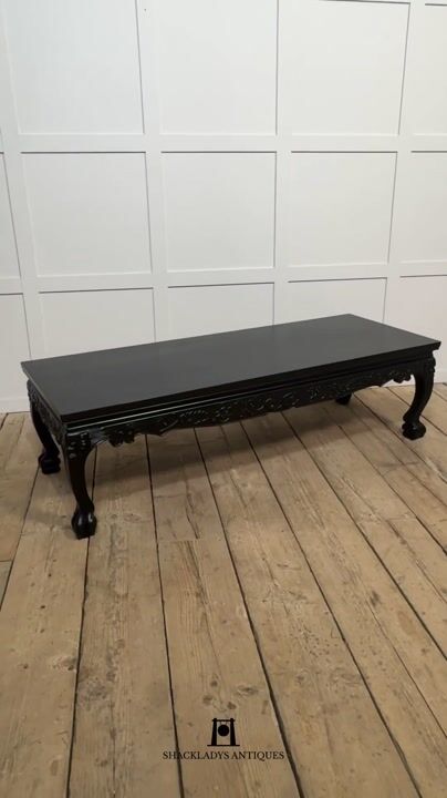 Film of Chinese Ebonised Low Coffee Table