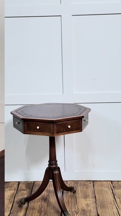 Film of Regency Revival Mahogany Octagonal Drum Table