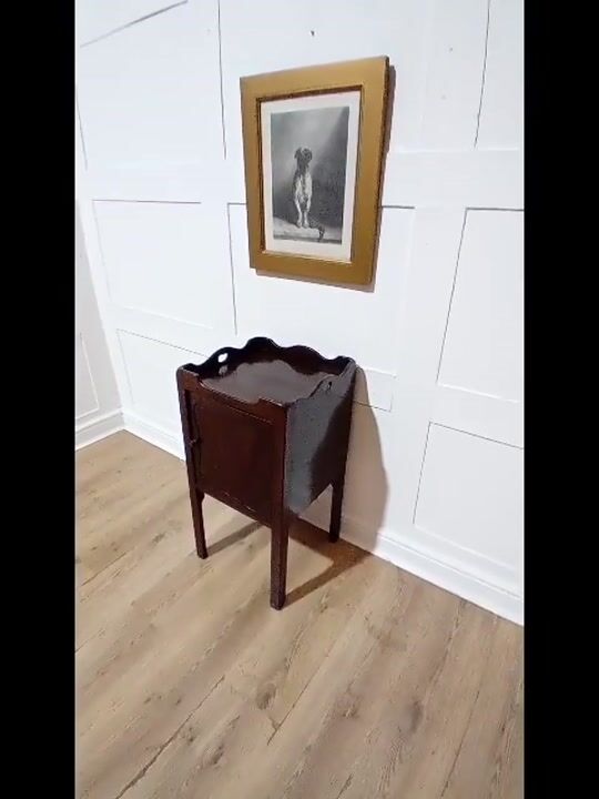 Film of Antique Georgian Mahogany Bedside Cabinet C1790-1800
