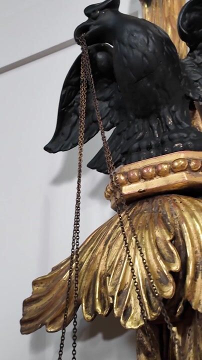 Film of Pair of George III Style Giltwood Eagle Wall Sconces