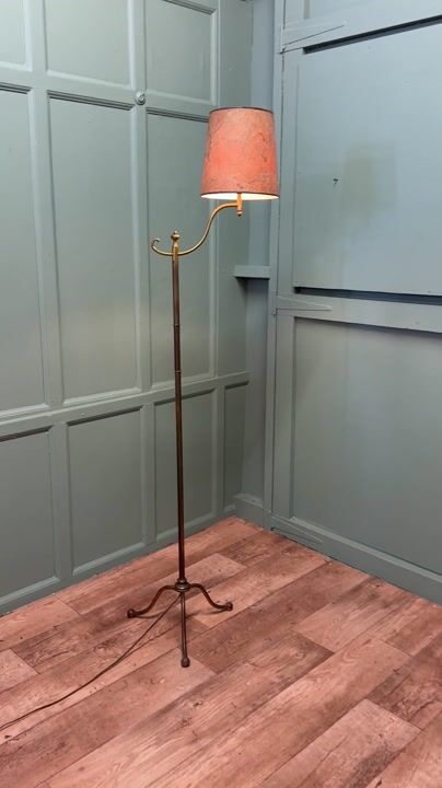 Film of French Arts and Crafts Floor Lamp, Reading Lamp