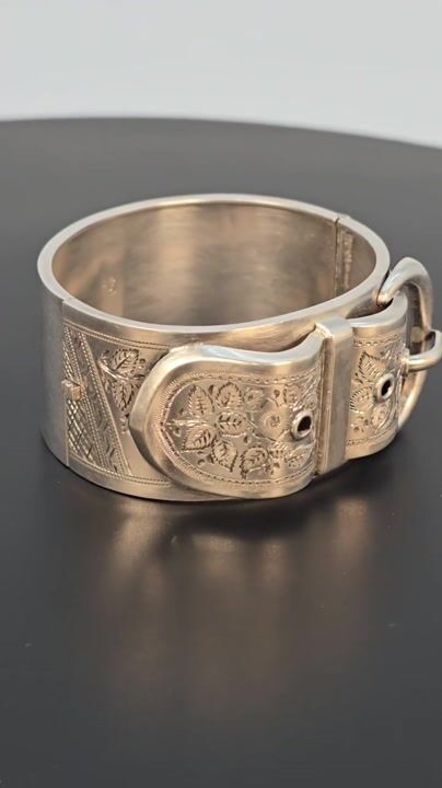 Film of Fine Victorian Silver Buckle Bracelet, Birmingham 1886–87