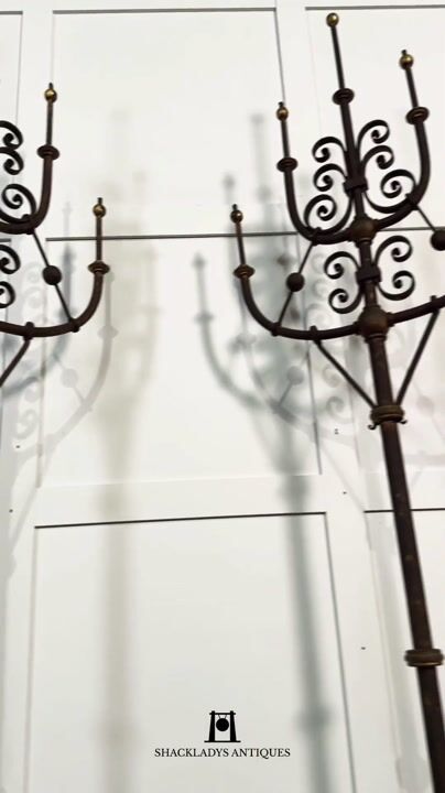 Film of Pair of Cast Iron Gas Light Candelabras
