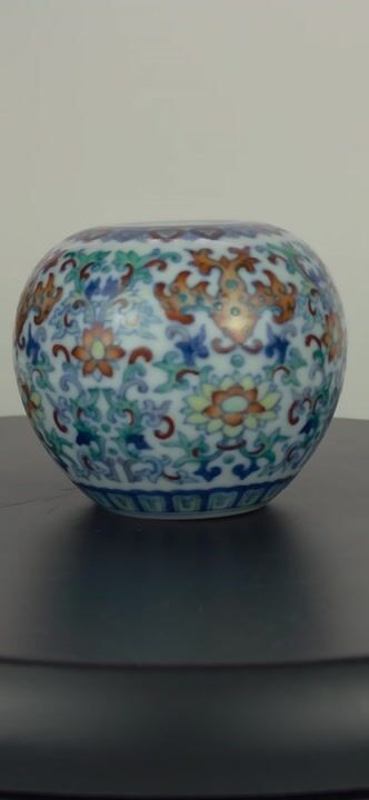 Film of A Fine and Rarity-form Chinese Doucai 'Lotus and Bat' Scholar's Water Pot (Shuicheng)