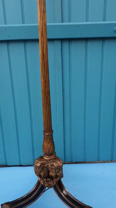 Film of Antique Carved Giltwood Standard Lamp 19"
