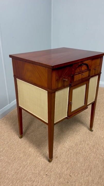 Film of Late Georgian Side Work Table with Compartments and Storage
