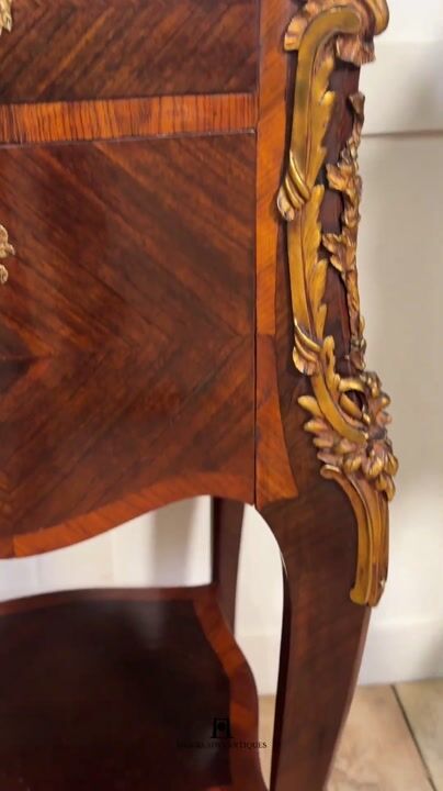 Film of Pair of Louis Xv–style Marble-top Bedside Cabinets