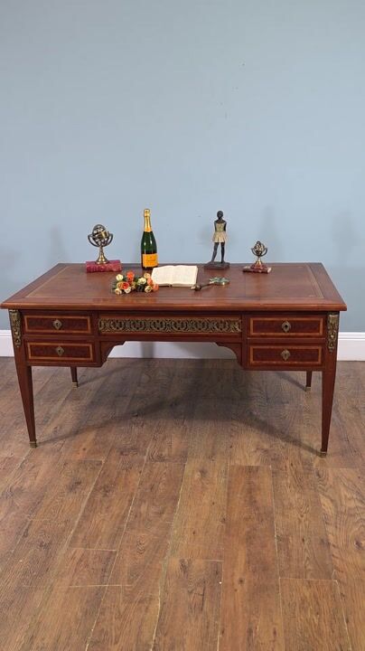 Film of French Antique Desk Directoire Bureau Plat 1880