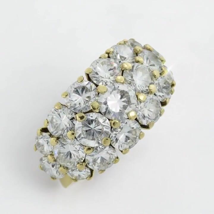 Film of An Important Kutchinsky 5.19ct Diamond Dome Cluster Ring in 18ct Yellow Gold, London