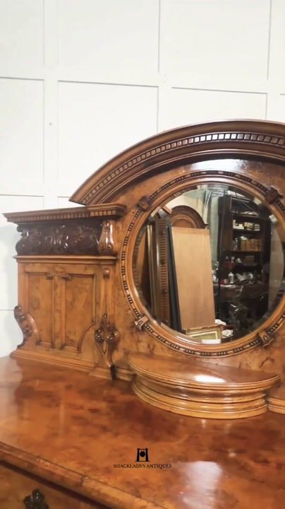 Film of Carved Pollard Oak Sideboard