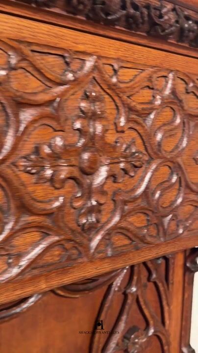 Film of Carved Oak Lectern in the Gothic Revival Style