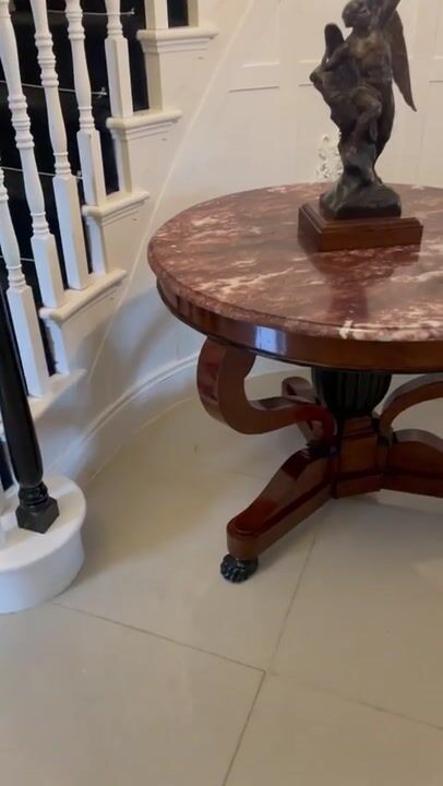 Film of Outstanding Quality Antique French Victorian Marble Top Centre Table