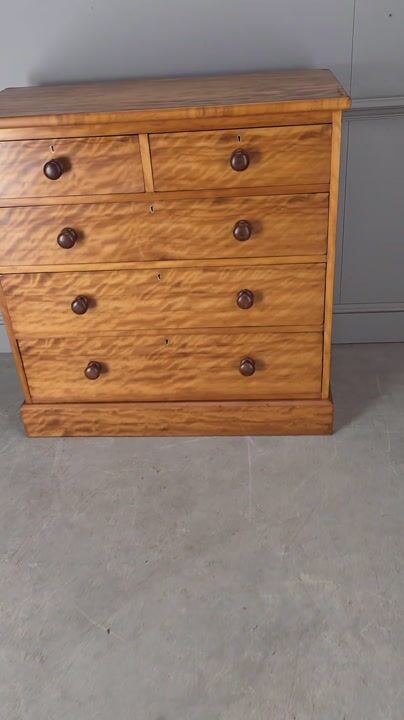 Film of Victorian Stained Birch Chest of Drawers