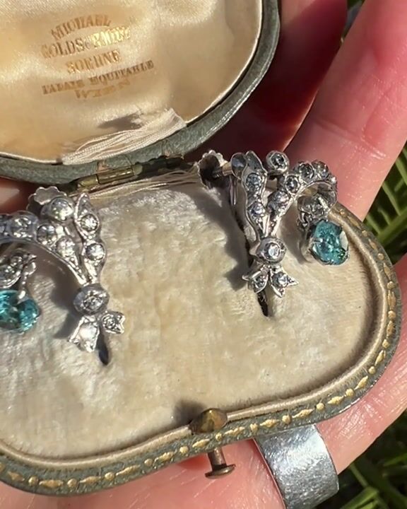 Film of Edwardian Dangling Drop Paste Silver Screwback Earrings