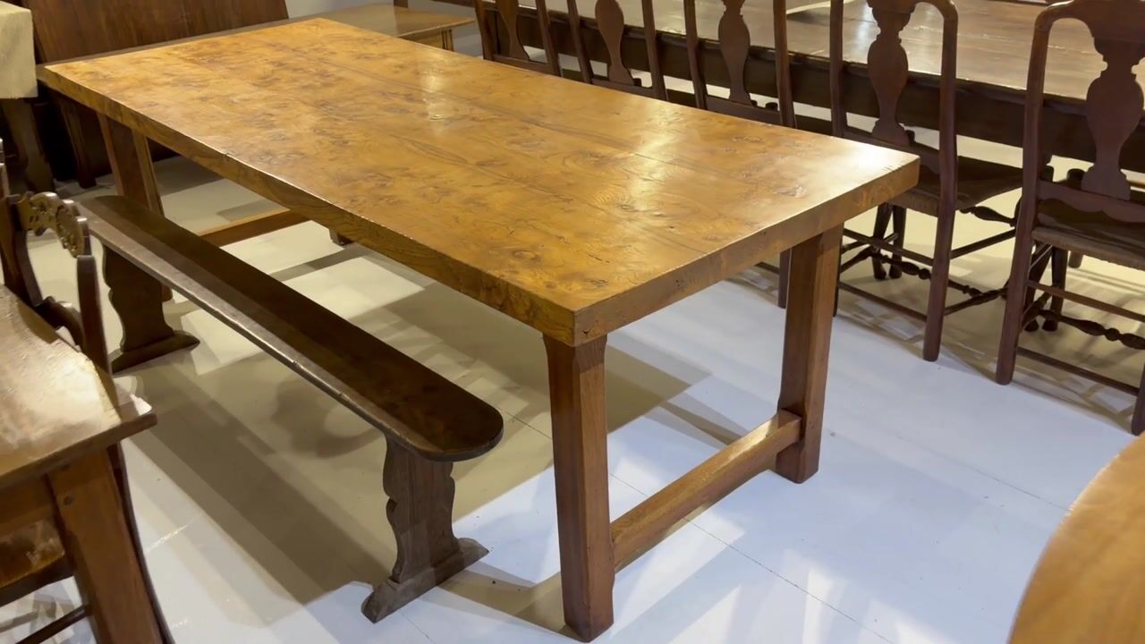 Film of Stunning Antique Farmhouse Table