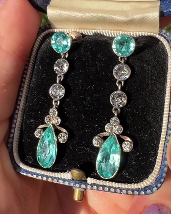 Film of Victorian Gold and Silver Sparkling Paste Earrings