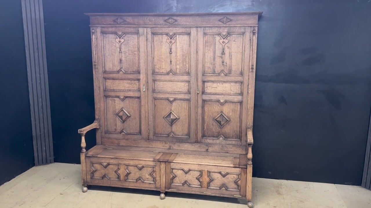 Film of Large Boot Room or Hall Bench Cupboard