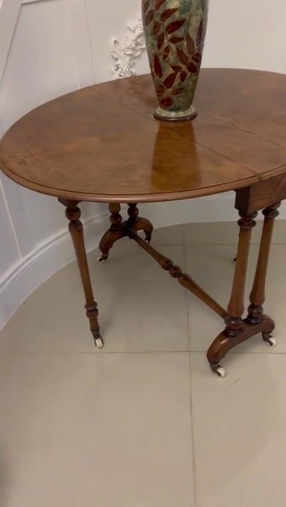 Film of Outstanding Quality Antique Victorian Burr Walnut Sutherland Table
