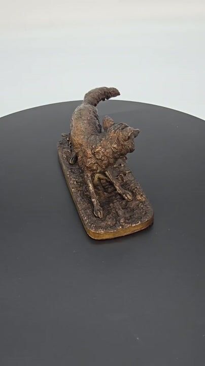 Film of A Fine Bronze Study of a Fox by Pierre-jules Mêne, Circa 1870