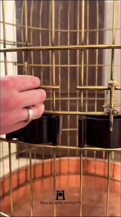 Film of Substantial Brass and Copper Bird Cage