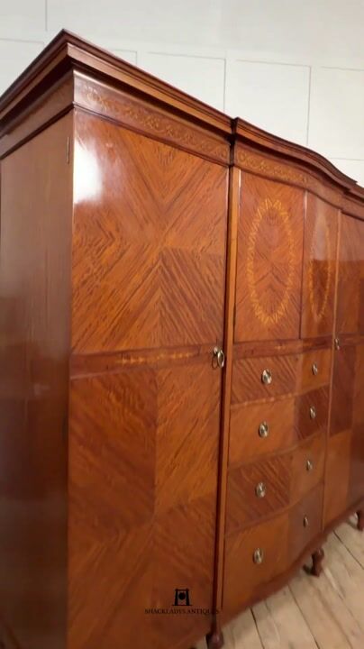 Film of Satinwood Inlaid Compactum Wardrobe