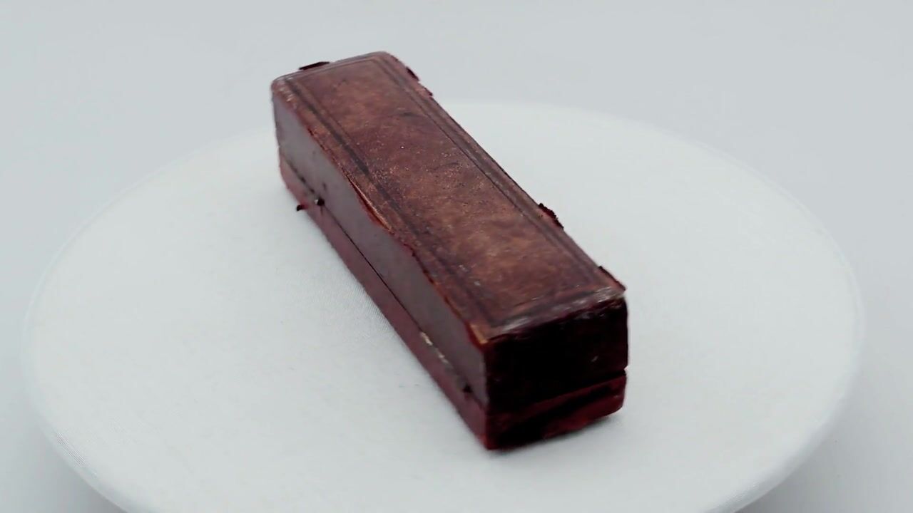Film of Antique Red Glass and Silver Scent Bottle Circa 1880