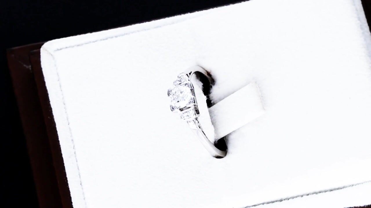 Film of 0.56ct Diamond and 18ct White Gold Solitaire Style Ring - Antique Circa 1920
