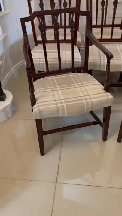 Film of Fine Set of 8 Antique George III Mahogany Dining Chairs