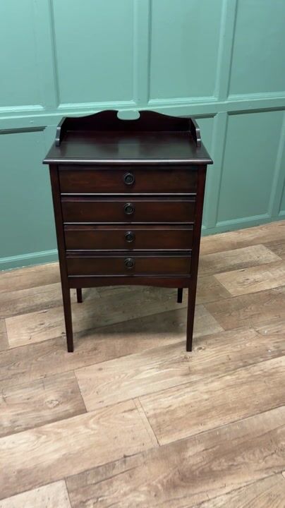 Film of Edwardian Mahogany 4 Slide Music Cabinet