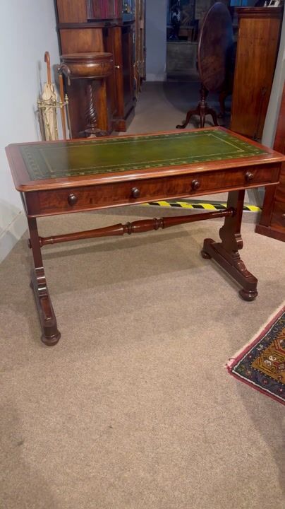 Film of Early Victorian Mahogany End Support Writing Table