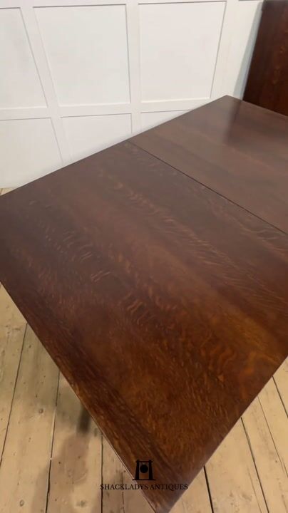 Film of Oak Extending Dining Table by Maple and Co