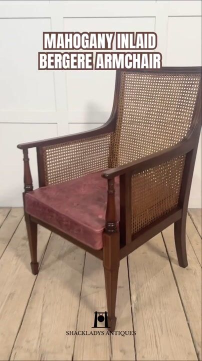 Film of Mahogany Inlaid Bergere Armchair