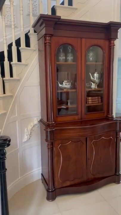 Film of Quality Antique Victorian Mahogany Bookcase