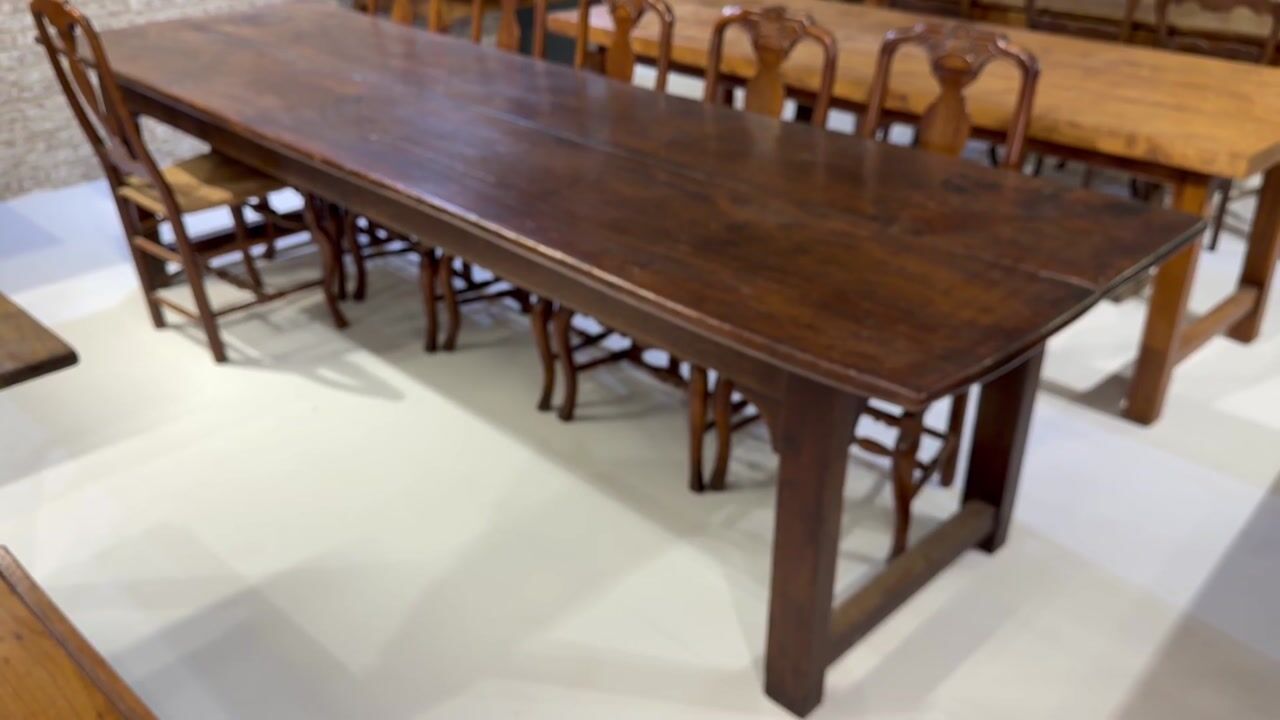 Film of Large English 18th Century Farmhouse Table