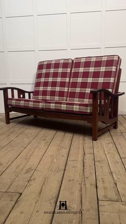 Film of Walnut Arts and Crafts Two Seater Settee