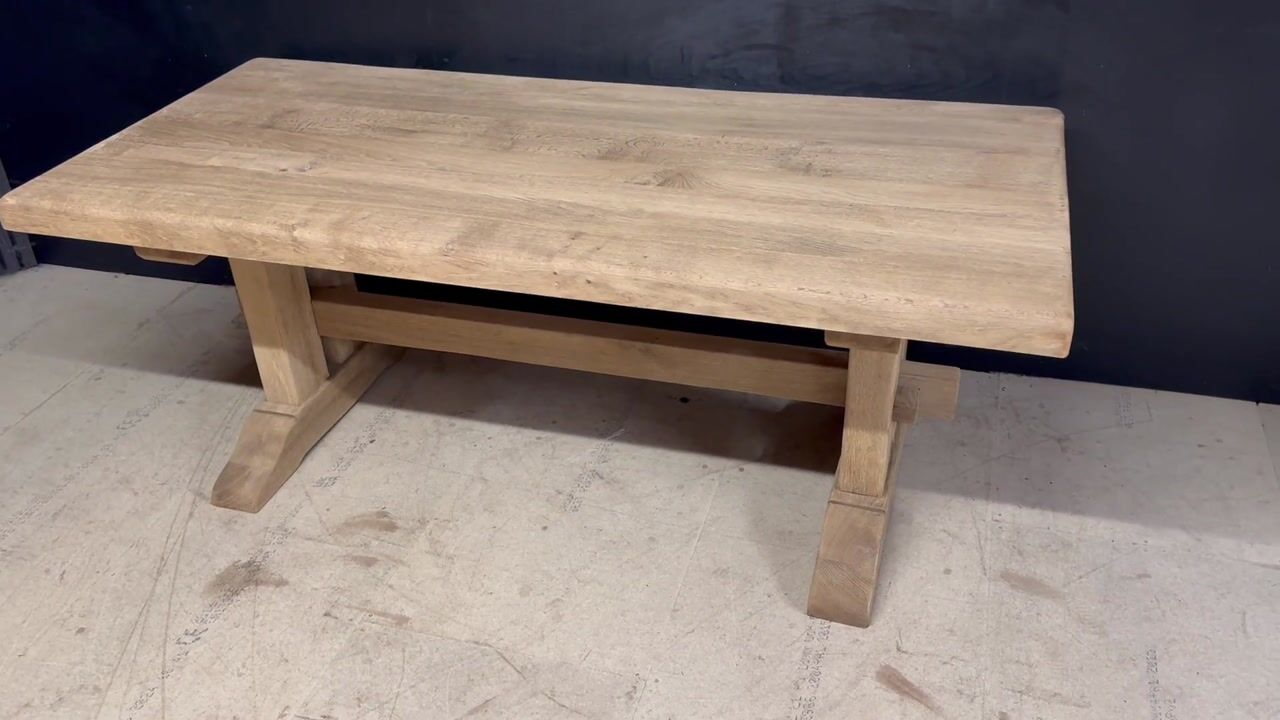 Film of Good Quality Bleached Oak Farmhouse Dining Table