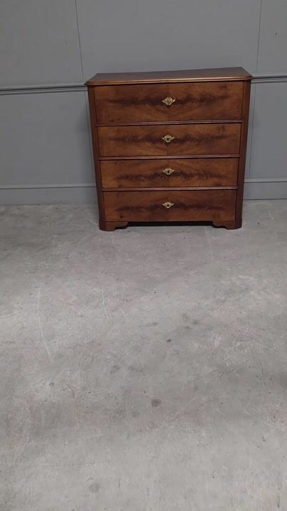 Film of A 19th-century Swedish Curl Mahogany Secretaire Chest of Drawers