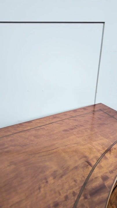 Film of Sheraton Revival Inlaid Satinwood Bow-front Sideboard