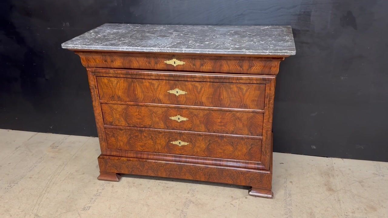 Film of Fine Burr Walnut Louis Philippe Commode