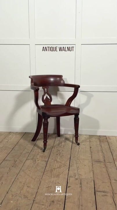 Film of Antique Walnut Desk Armchair