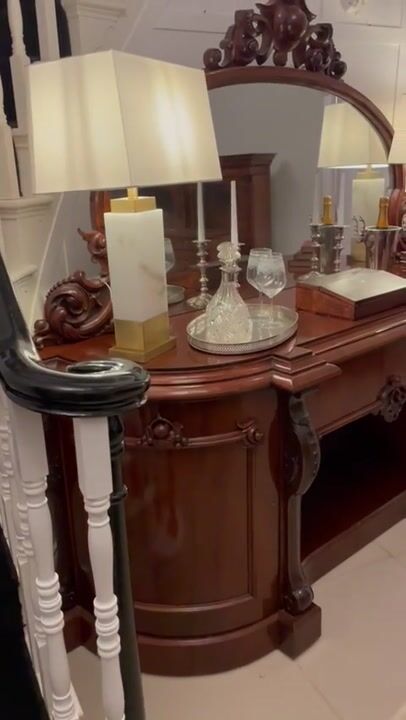 Film of Outstanding Quality Antique Victorian Carved Mahogany Mirror Back Sideboard